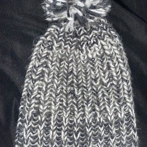 Gray and white Hollister beanie